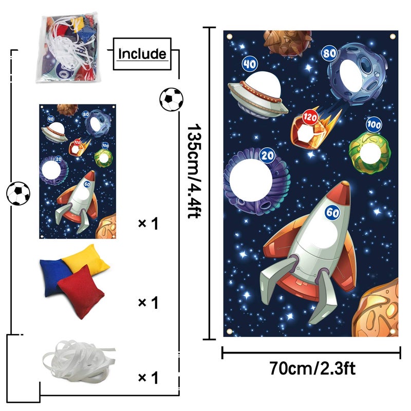 PAKBOOM Outer Space Toss Games Banner Backdrop Indoor or Outdoor Galaxy Theme Birthday Party Decorations Supplies for Kids Adults Family - Image 2